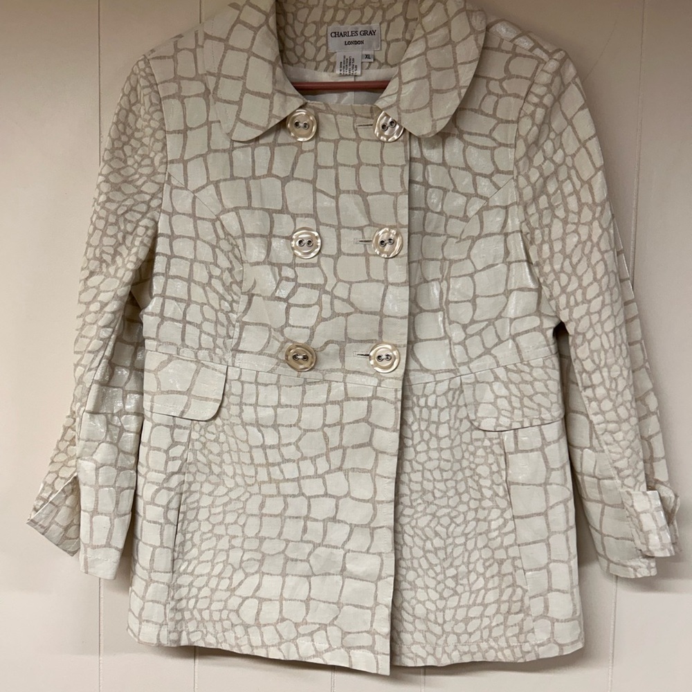 Charles Gray, London Cream Textured Women's Coat Sz XL